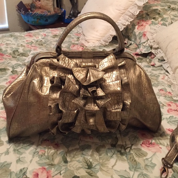 Gold Jessica Simpson satchel!!!