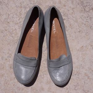 Biviel grey women's leather loafer
