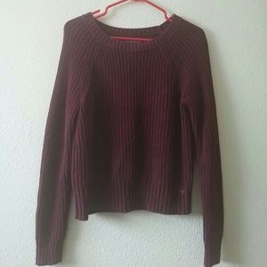 American Eagle Outfitters Maroon Knit Sweater