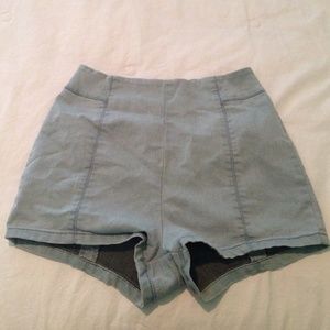 Urban Outfitters highwaisted zip up stretch shorts