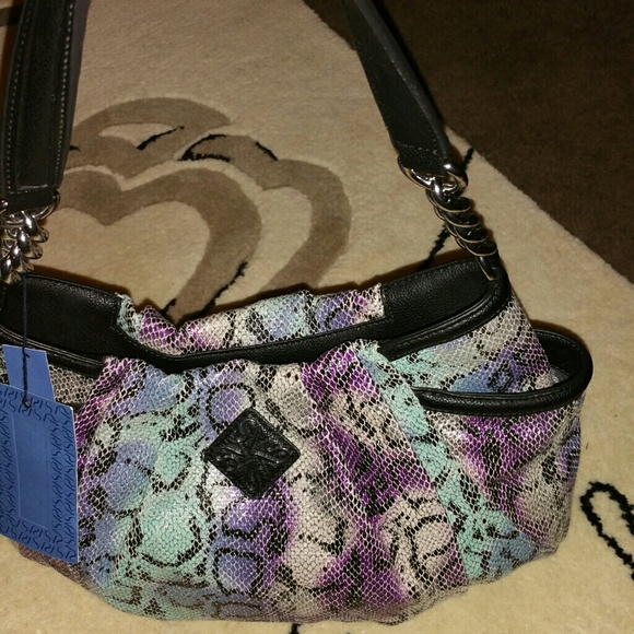 NWT SIMPLY VERA WANG Alicia Glazed Snakeskin purse