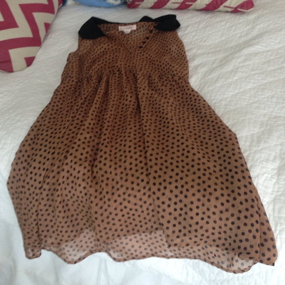 Brown and black polka-dotted dress - Picture 1 of 4