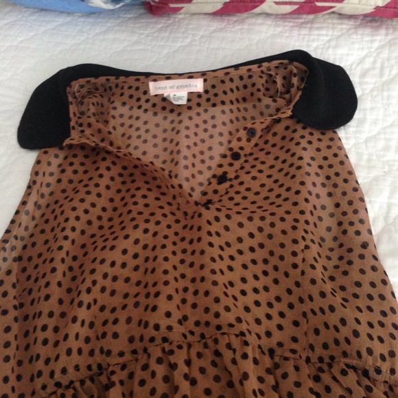Brown and black polka-dotted dress - Picture 2 of 4