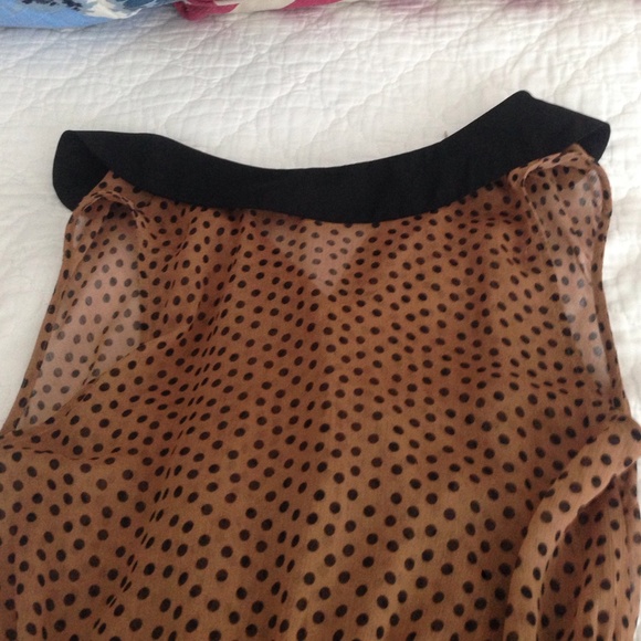 Brown and black polka-dotted dress - Picture 3 of 4