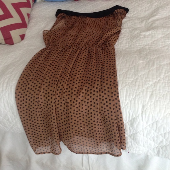 Brown and black polka-dotted dress - Picture 4 of 4