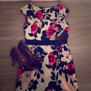 WHBM Pink Floral Bouquet Dress