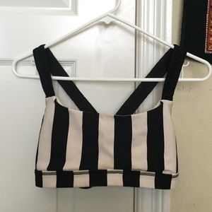 Black and White striped lululemon Sports Bra