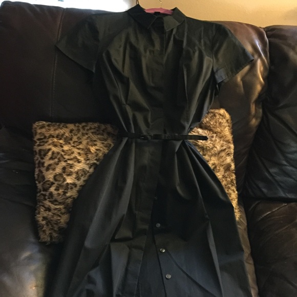 Long black dress with belt