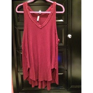 FREE PEOPLE maroon sweater tank