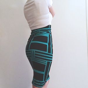 Geometric Pencil Skirt