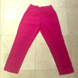 Silk fuschia trousers