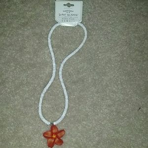Red Hawaii necklace