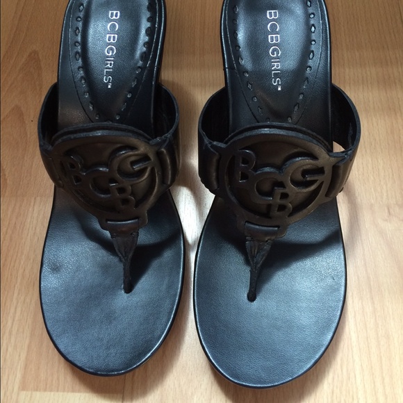 BCBG wedge sandals.