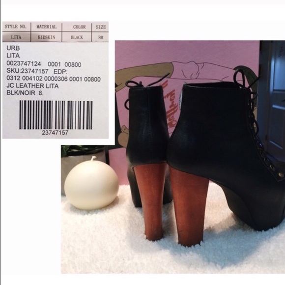 Jeffrey Campbell black leather litas Sz 8 - Picture 3 of 4