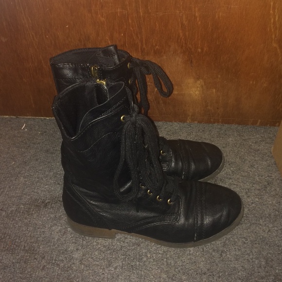 Black combat boots