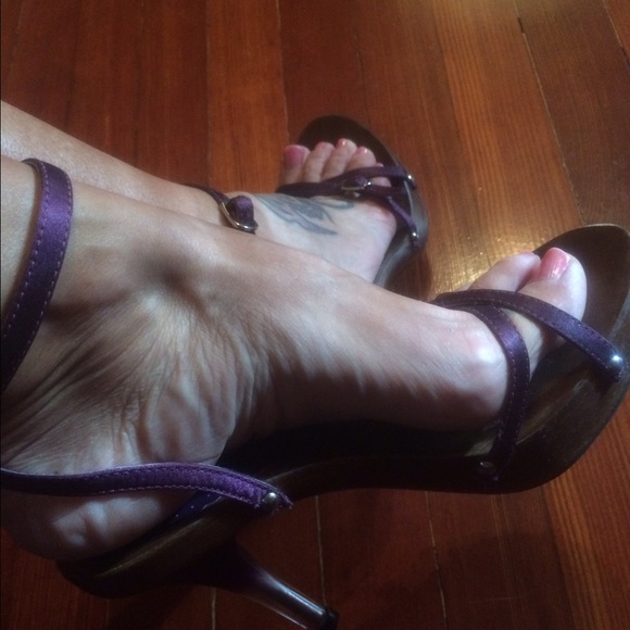 Mia purple strappy heels