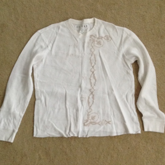 MEN'S...GUESS..XXL...white thermal shirt