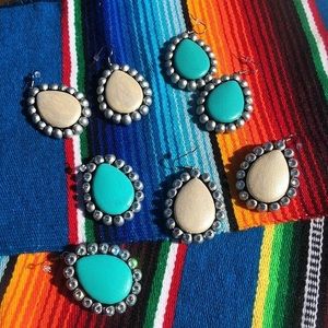 Handmade clay maverick rose earrings