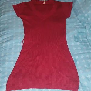 Red Knit sweater dress
