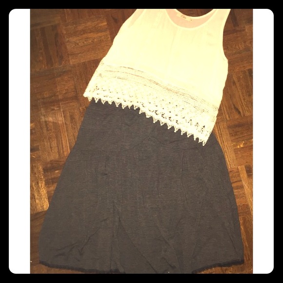 Grey, Lace-trimmed Skirt