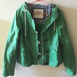 ABERCROMBIE green rain jacket