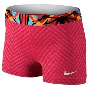 Nike Coral Zig Zag Compression Shorts