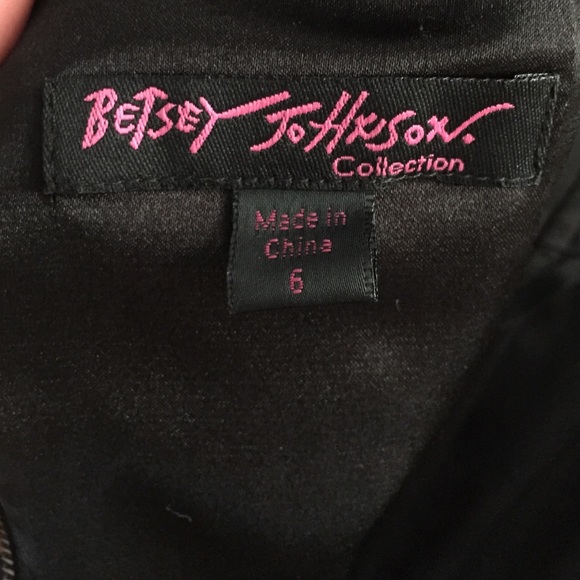 Betsey Johnson Collection Size 6 black satin dress - Picture 3 of 3