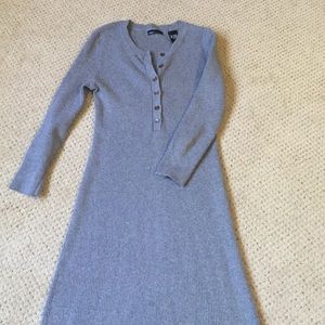 Gray Henley sweater dress