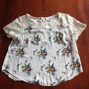 Lush chiffon and lace top