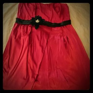 Engine Red strapless Cocktail Dress