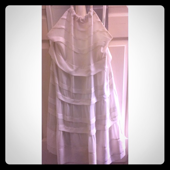 White Layered Halter Dress