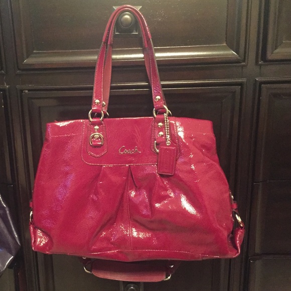 Coach Ashley Patent Leather Crimson Red Carry All