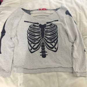 Skeleton off the shoulder top