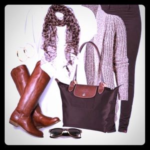 Large Brown Authentic longchamp