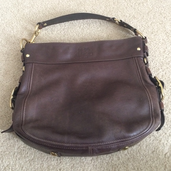 Coach Zoe Large Leather Hobo Handbag