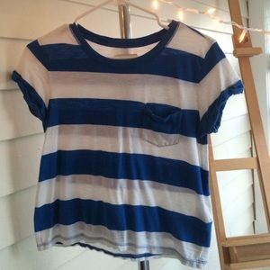 Striped blue &a white Abercrombie tee