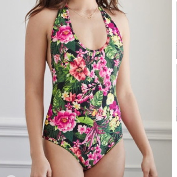 Forever 21 Tropical Print Swimsuit