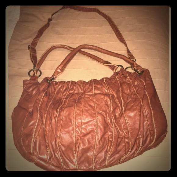 Large, Brown Faux-Leather Purse
