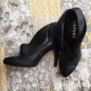 Report black booties -wear sides rolled low or up