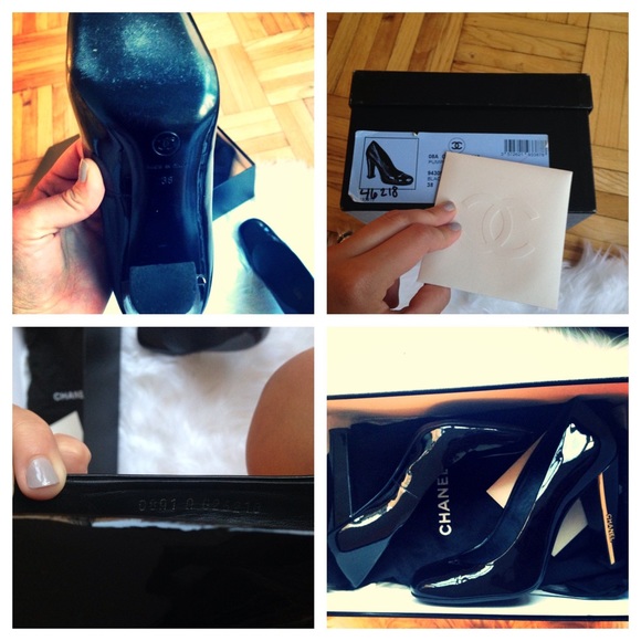 Chanel black patent leather pumps size 38 - Picture 4 of 4