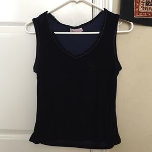 Vintage Dark Blue Velvet Tank