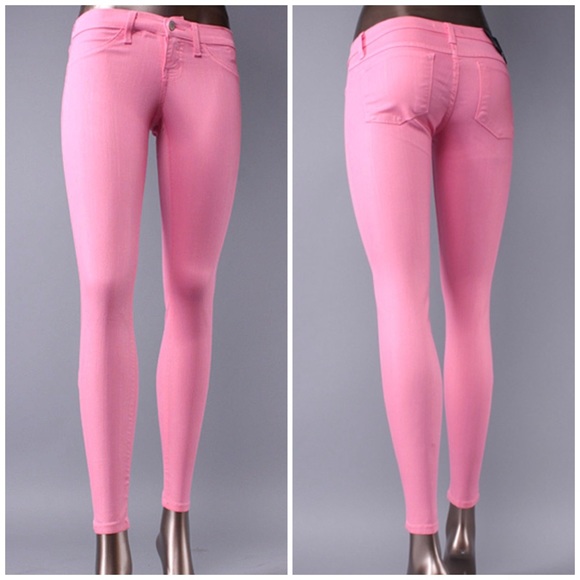Neon Pink Stretchy Skinny Jeans / Pants Size 3