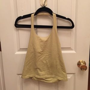 J Crew Low back halter top lime green Sz XS/S