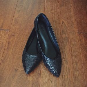 Glitter Point Toe Flats
