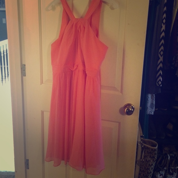 Pretty coral bridesmaid dress
