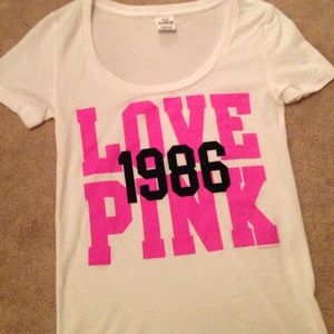 PINK Victoria's Secret | Tops | Victorias Secret Pink Scoopneck Tee ...