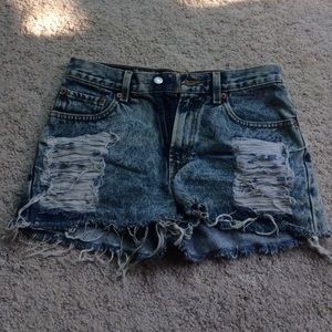 Acid Wash Levi's High Waisted Shorts