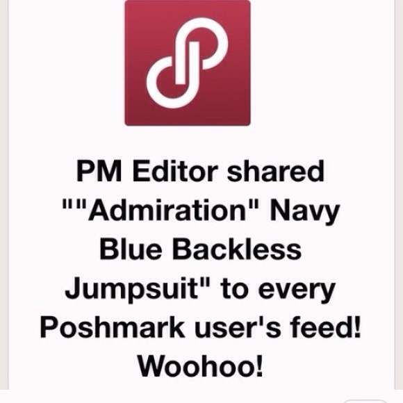 ON HOLD Admiration Navy Blue Backless Jumpsuit - Picture 3 of 3