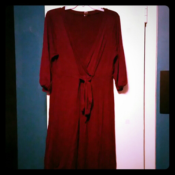 Plum tie front dress - Picture 1 of 1