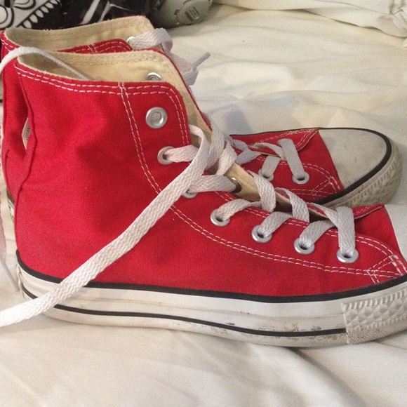 Red high top converse